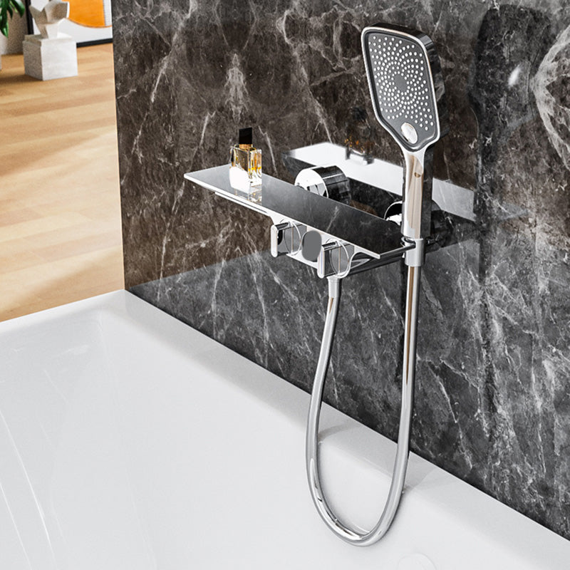 Modern Wall Mounted Faucet 2-Handle and 2-Hole Bath Faucet Trim Clearhalo 'Bathroom Remodel & Bathroom Fixtures' 'Bathtub Faucets' 'bathtub_faucets' 'Home Improvement' 'home_improvement' 'home_improvement_bathtub_faucets' 6328253