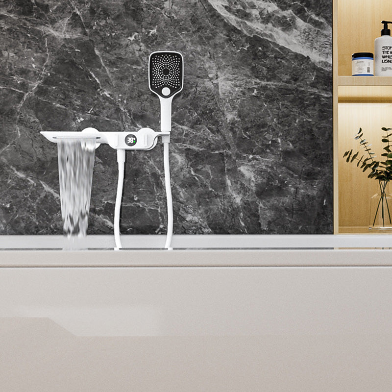 Modern Wall Mounted Faucet 2-Handle and 2-Hole Bath Faucet Trim Clearhalo 'Bathroom Remodel & Bathroom Fixtures' 'Bathtub Faucets' 'bathtub_faucets' 'Home Improvement' 'home_improvement' 'home_improvement_bathtub_faucets' 6328261
