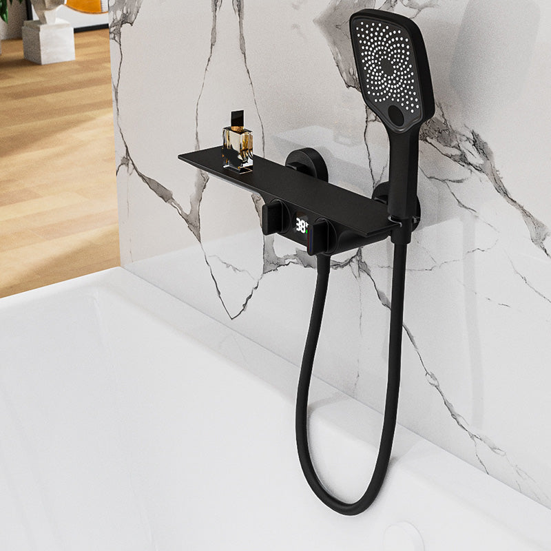 Modern Wall Mounted Faucet 2-Handle and 2-Hole Bath Faucet Trim Clearhalo 'Bathroom Remodel & Bathroom Fixtures' 'Bathtub Faucets' 'bathtub_faucets' 'Home Improvement' 'home_improvement' 'home_improvement_bathtub_faucets' 6328263