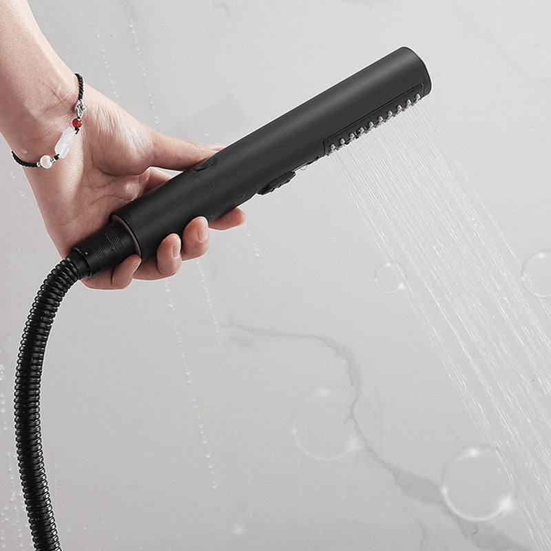 Modern Tub Spout Trim One Handle Wall Mount Tub Faucet with Handshower Clearhalo 'Bathroom Remodel & Bathroom Fixtures' 'Bathtub Faucets' 'bathtub_faucets' 'Home Improvement' 'home_improvement' 'home_improvement_bathtub_faucets' 6328296