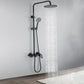Modern Oval Swivel Shower Stainless Steel Shower Head Shower Faucet on Wall Black Clearhalo 'Bathroom Remodel & Bathroom Fixtures' 'Home Improvement' 'home_improvement' 'home_improvement_shower_faucets' 'Shower Faucets & Systems' 'shower_faucets' 'Showers & Bathtubs Plumbing' 'Showers & Bathtubs' 6328329