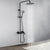 Modern Oval Swivel Shower Stainless Steel Shower Head Shower Faucet on Wall Black Clearhalo 'Bathroom Remodel & Bathroom Fixtures' 'Home Improvement' 'home_improvement' 'home_improvement_shower_faucets' 'Shower Faucets & Systems' 'shower_faucets' 'Showers & Bathtubs Plumbing' 'Showers & Bathtubs' 6328329