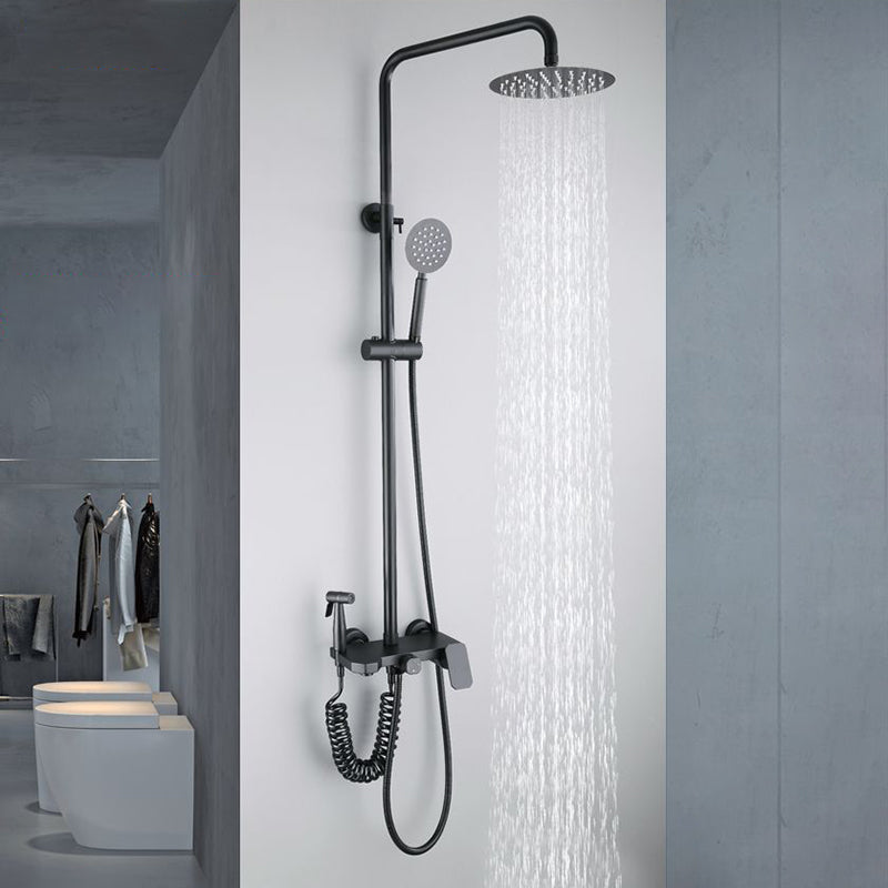 Modern Oval Swivel Shower Stainless Steel Shower Head Shower Faucet on Wall Clearhalo 'Bathroom Remodel & Bathroom Fixtures' 'Home Improvement' 'home_improvement' 'home_improvement_shower_faucets' 'Shower Faucets & Systems' 'shower_faucets' 'Showers & Bathtubs Plumbing' 'Showers & Bathtubs' 6328331