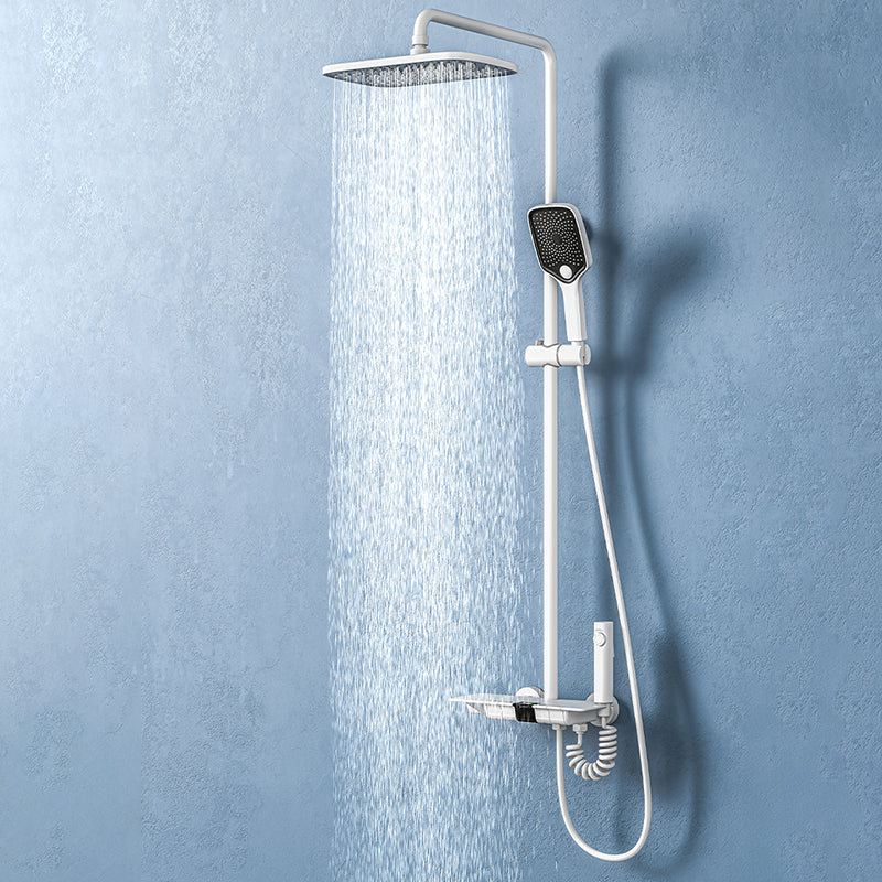 Modern Brass Shower System Wall Mounted Shower Set with Handheld Shower Head Clearhalo 'Bathroom Remodel & Bathroom Fixtures' 'Home Improvement' 'home_improvement' 'home_improvement_shower_faucets' 'Shower Faucets & Systems' 'shower_faucets' 'Showers & Bathtubs Plumbing' 'Showers & Bathtubs' 6328360
