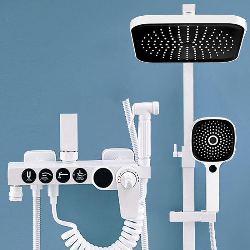 Modern Shower System Wall Mounted Rectangle Shower System with Hand Shower Clearhalo 'Bathroom Remodel & Bathroom Fixtures' 'Home Improvement' 'home_improvement' 'home_improvement_shower_faucets' 'Shower Faucets & Systems' 'shower_faucets' 'Showers & Bathtubs Plumbing' 'Showers & Bathtubs' 6328453