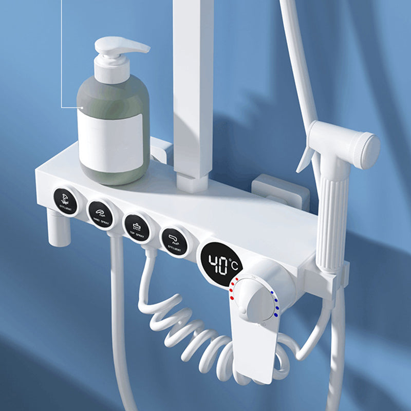 Modern Shower System Wall Mounted Rectangle Shower System with Hand Shower Clearhalo 'Bathroom Remodel & Bathroom Fixtures' 'Home Improvement' 'home_improvement' 'home_improvement_shower_faucets' 'Shower Faucets & Systems' 'shower_faucets' 'Showers & Bathtubs Plumbing' 'Showers & Bathtubs' 6328466