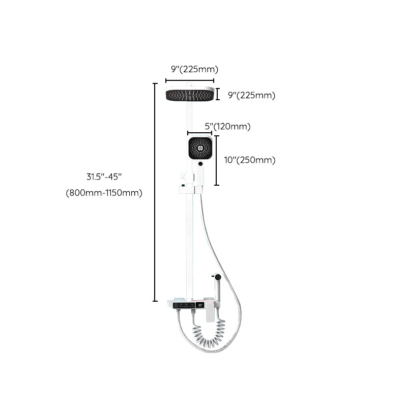 Modern Shower System Wall Mounted Rectangle Shower System with Hand Shower Clearhalo 'Bathroom Remodel & Bathroom Fixtures' 'Home Improvement' 'home_improvement' 'home_improvement_shower_faucets' 'Shower Faucets & Systems' 'shower_faucets' 'Showers & Bathtubs Plumbing' 'Showers & Bathtubs' 6328478