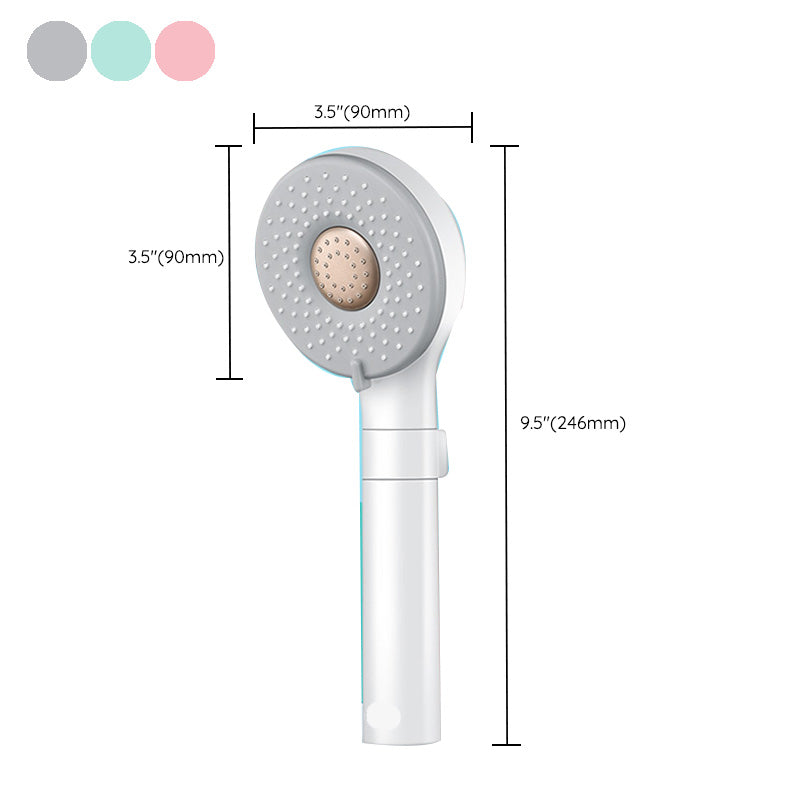 Contemporary Shower Head Solid Color Round Plastic Handheld Shower Head Clearhalo 'Bathroom Remodel & Bathroom Fixtures' 'Home Improvement' 'home_improvement' 'home_improvement_shower_heads' 'Shower Heads' 'shower_heads' 'Showers & Bathtubs Plumbing' 'Showers & Bathtubs' 6328506