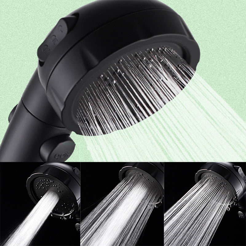 Contemporary Shower Head Round Handheld Shower Head Combo in Black Clearhalo 'Bathroom Remodel & Bathroom Fixtures' 'Home Improvement' 'home_improvement' 'home_improvement_shower_heads' 'Shower Heads' 'shower_heads' 'Showers & Bathtubs Plumbing' 'Showers & Bathtubs' 6328539
