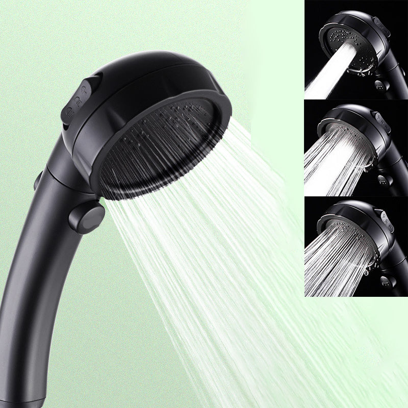 Contemporary Shower Head Round Handheld Shower Head Combo in Black Semicircle Hand Shower Clearhalo 'Bathroom Remodel & Bathroom Fixtures' 'Home Improvement' 'home_improvement' 'home_improvement_shower_heads' 'Shower Heads' 'shower_heads' 'Showers & Bathtubs Plumbing' 'Showers & Bathtubs' 6328548