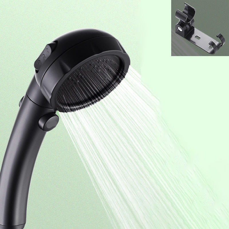 Contemporary Shower Head Round Handheld Shower Head Combo in Black Semicircle Shower Head with Wall Pedestal Clearhalo 'Bathroom Remodel & Bathroom Fixtures' 'Home Improvement' 'home_improvement' 'home_improvement_shower_heads' 'Shower Heads' 'shower_heads' 'Showers & Bathtubs Plumbing' 'Showers & Bathtubs' 6328551