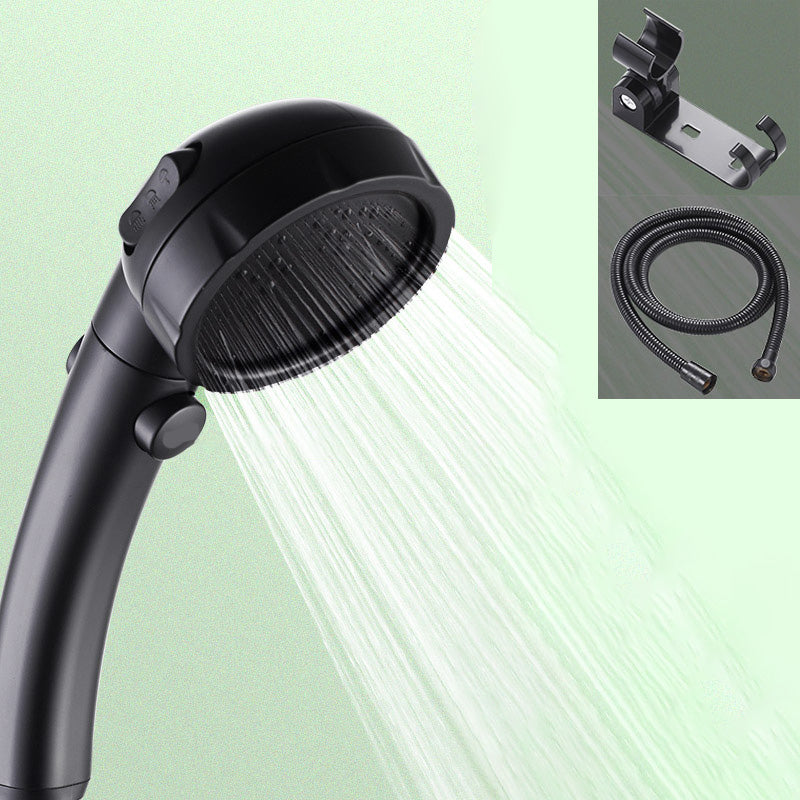 Contemporary Shower Head Round Handheld Shower Head Combo in Black Semicircle Shower Heads & Hose & Wall pedestal Clearhalo 'Bathroom Remodel & Bathroom Fixtures' 'Home Improvement' 'home_improvement' 'home_improvement_shower_heads' 'Shower Heads' 'shower_heads' 'Showers & Bathtubs Plumbing' 'Showers & Bathtubs' 6328552