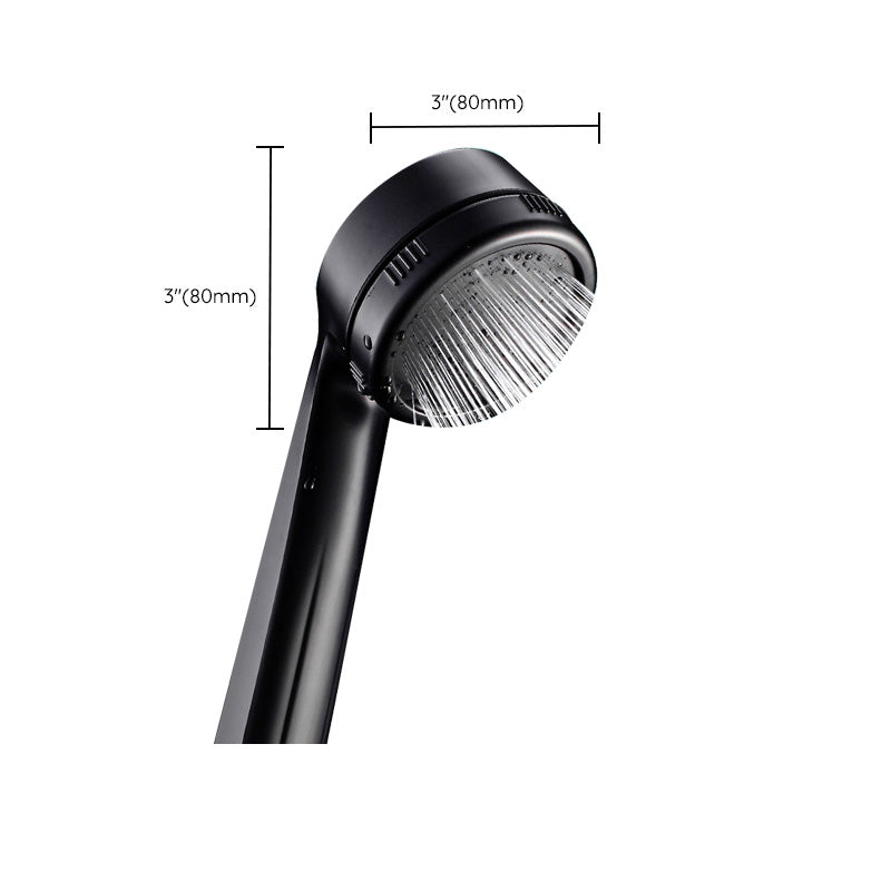 Contemporary Shower Head Round Handheld Shower Head Combo in Black Clearhalo 'Bathroom Remodel & Bathroom Fixtures' 'Home Improvement' 'home_improvement' 'home_improvement_shower_heads' 'Shower Heads' 'shower_heads' 'Showers & Bathtubs Plumbing' 'Showers & Bathtubs' 6328557