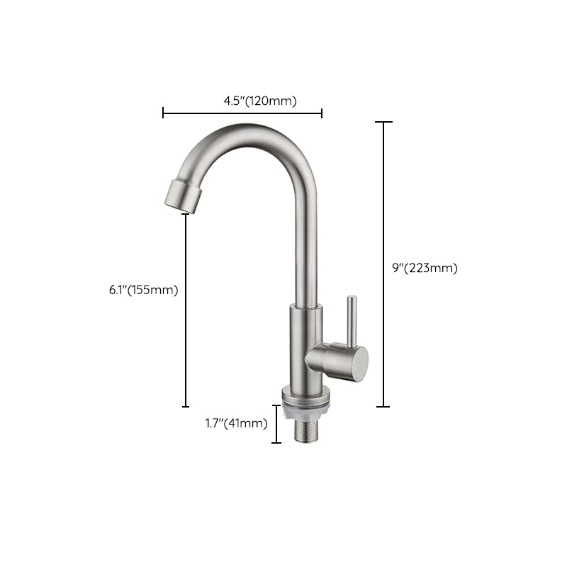 Modern Pot Filler 304 Stainless Steel 1-Handle High Arch Kitchen Faucet Clearhalo 'Home Improvement' 'home_improvement' 'home_improvement_kitchen_faucets' 'Kitchen Faucets' 'Kitchen Remodel & Kitchen Fixtures' 'Kitchen Sinks & Faucet Components' 'kitchen_faucets' 6328811