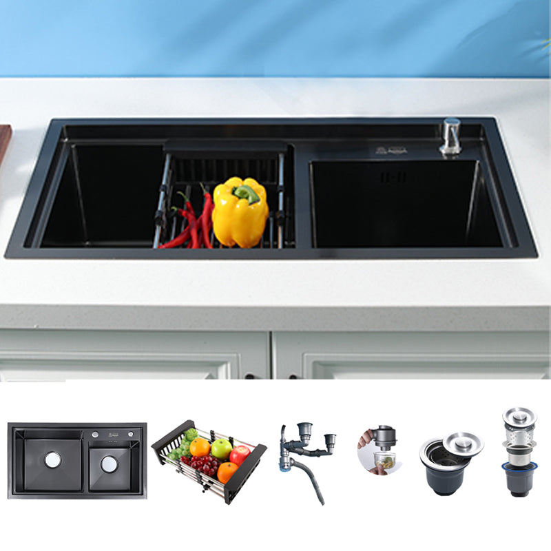 Modern Kitchen Sink Stainless Steel 2 Holes Drop-In Wear-resistant Kitchen Sink Sink Only None Clearhalo 'Home Improvement' 'home_improvement' 'home_improvement_kitchen_sinks' 'Kitchen Remodel & Kitchen Fixtures' 'Kitchen Sinks & Faucet Components' 'Kitchen Sinks' 'kitchen_sinks' 6330013
