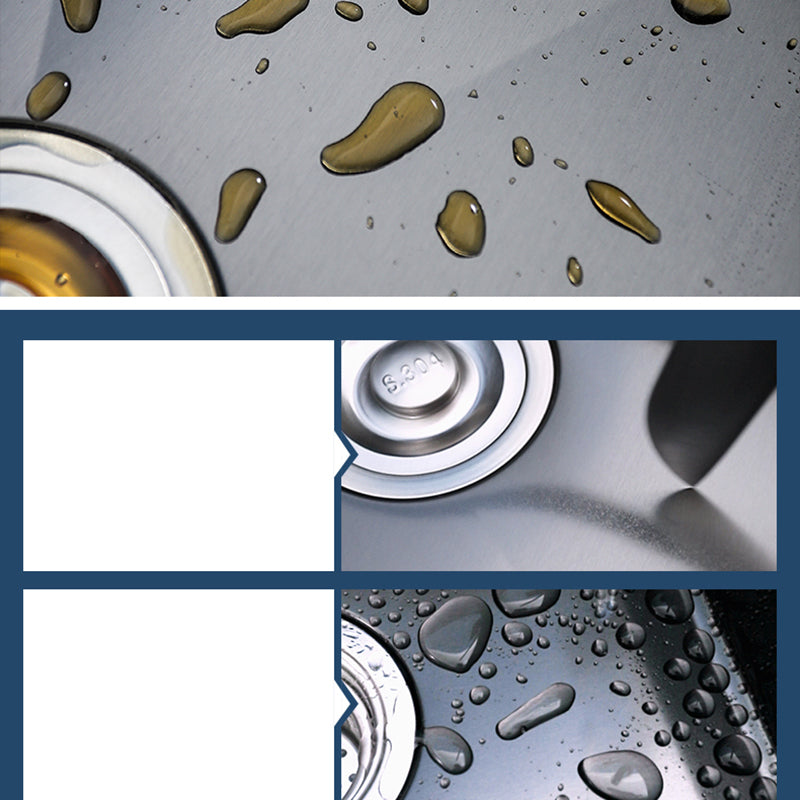 Modern Kitchen Sink Stainless Steel 2 Holes Drop-In Wear-resistant Kitchen Sink Clearhalo 'Home Improvement' 'home_improvement' 'home_improvement_kitchen_sinks' 'Kitchen Remodel & Kitchen Fixtures' 'Kitchen Sinks & Faucet Components' 'Kitchen Sinks' 'kitchen_sinks' 6330028