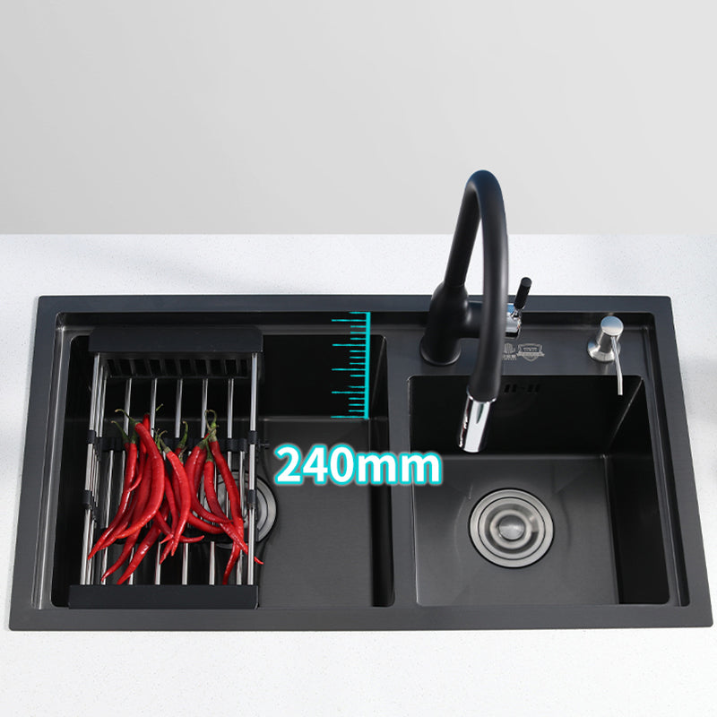 Modern Kitchen Sink Stainless Steel 2 Holes Drop-In Wear-resistant Kitchen Sink Clearhalo 'Home Improvement' 'home_improvement' 'home_improvement_kitchen_sinks' 'Kitchen Remodel & Kitchen Fixtures' 'Kitchen Sinks & Faucet Components' 'Kitchen Sinks' 'kitchen_sinks' 6330029