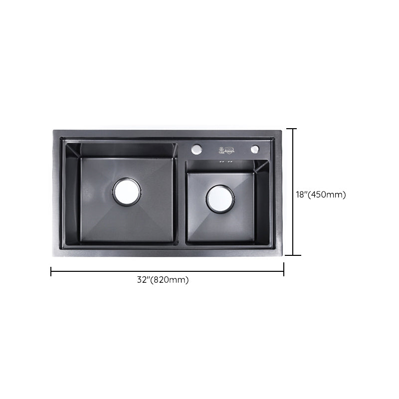 Modern Kitchen Sink Stainless Steel 2 Holes Drop-In Wear-resistant Kitchen Sink Clearhalo 'Home Improvement' 'home_improvement' 'home_improvement_kitchen_sinks' 'Kitchen Remodel & Kitchen Fixtures' 'Kitchen Sinks & Faucet Components' 'Kitchen Sinks' 'kitchen_sinks' 6330051