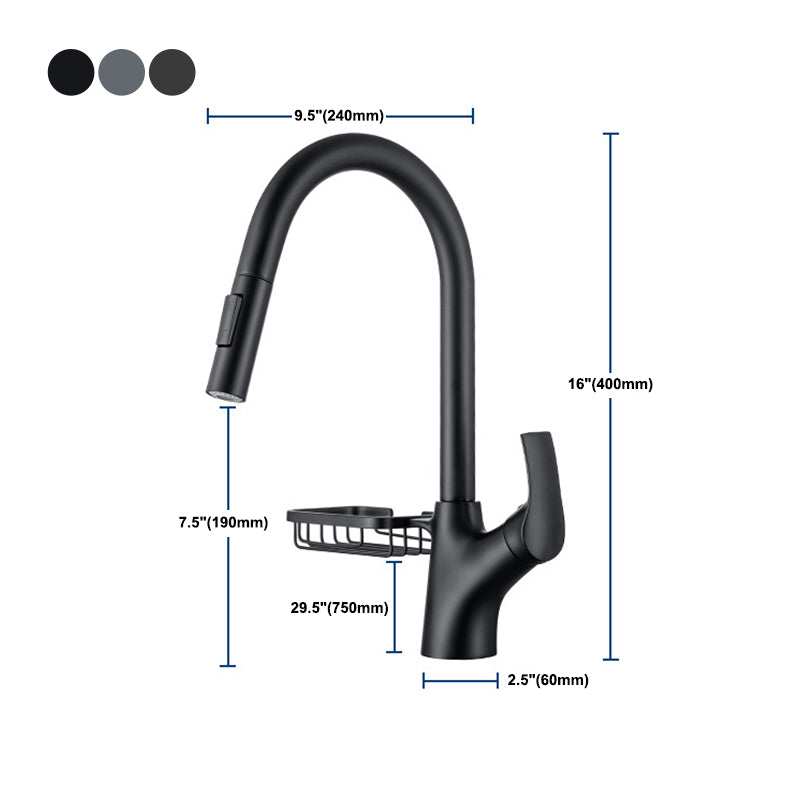 Modern Bar Faucet Brass Pulldown Sprayer Swivel Spout Kitchen Sink Faucet Clearhalo 'Home Improvement' 'home_improvement' 'home_improvement_kitchen_faucets' 'Kitchen Faucets' 'Kitchen Remodel & Kitchen Fixtures' 'Kitchen Sinks & Faucet Components' 'kitchen_faucets' 6333294