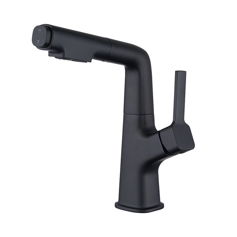 Modern Style Retractable Faucet Copper Single Handle Faucet for Kitchen Clearhalo 'Home Improvement' 'home_improvement' 'home_improvement_kitchen_faucets' 'Kitchen Faucets' 'Kitchen Remodel & Kitchen Fixtures' 'Kitchen Sinks & Faucet Components' 'kitchen_faucets' 6333306