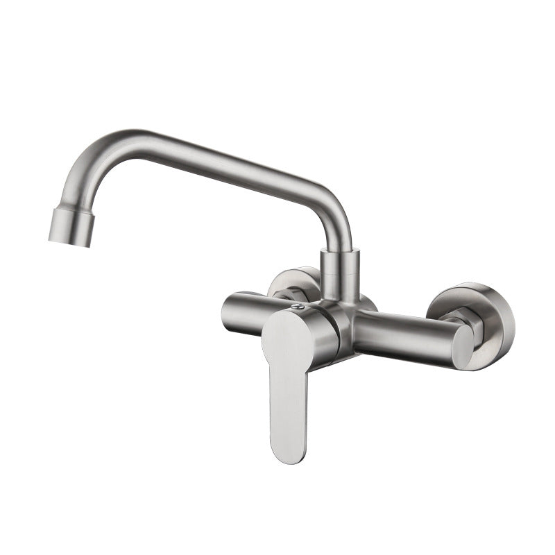 Contemporary 2-Function Kitchen Faucet 1-Handle Faucet with Stainless Steel 9.1" Clearhalo 'Home Improvement' 'home_improvement' 'home_improvement_kitchen_faucets' 'Kitchen Faucets' 'Kitchen Remodel & Kitchen Fixtures' 'Kitchen Sinks & Faucet Components' 'kitchen_faucets' 6333311