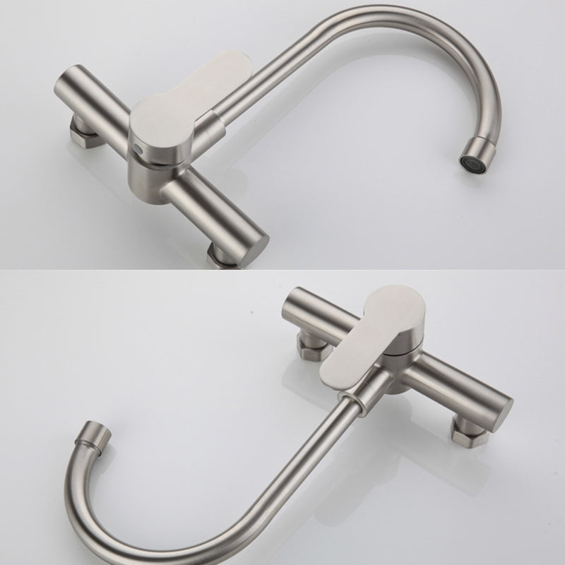 Contemporary 2-Function Kitchen Faucet 1-Handle Faucet with Stainless Steel Clearhalo 'Home Improvement' 'home_improvement' 'home_improvement_kitchen_faucets' 'Kitchen Faucets' 'Kitchen Remodel & Kitchen Fixtures' 'Kitchen Sinks & Faucet Components' 'kitchen_faucets' 6333322