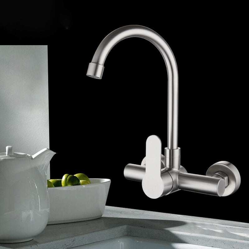 Contemporary 2-Function Kitchen Faucet 1-Handle Faucet with Stainless Steel Clearhalo 'Home Improvement' 'home_improvement' 'home_improvement_kitchen_faucets' 'Kitchen Faucets' 'Kitchen Remodel & Kitchen Fixtures' 'Kitchen Sinks & Faucet Components' 'kitchen_faucets' 6333325
