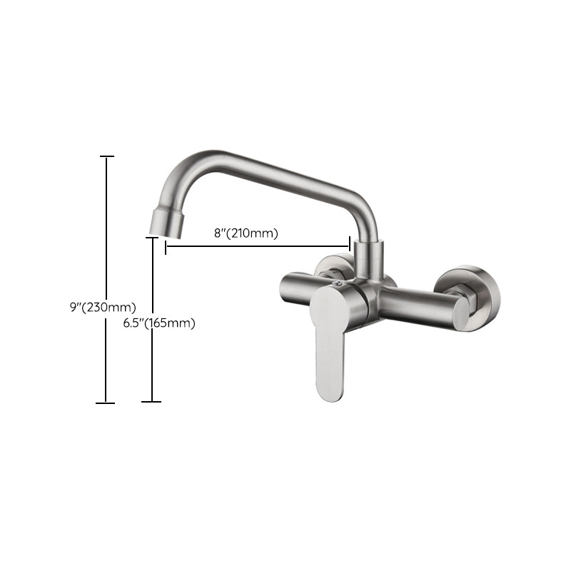 Contemporary 2-Function Kitchen Faucet 1-Handle Faucet with Stainless Steel Clearhalo 'Home Improvement' 'home_improvement' 'home_improvement_kitchen_faucets' 'Kitchen Faucets' 'Kitchen Remodel & Kitchen Fixtures' 'Kitchen Sinks & Faucet Components' 'kitchen_faucets' 6333327