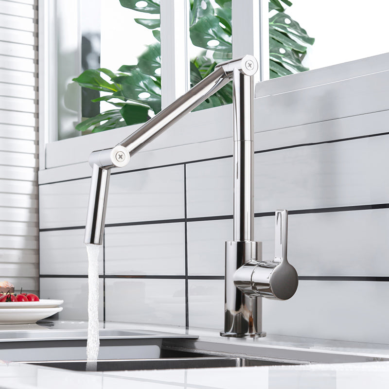 Swivel Spout 3-Function Pot Filler Kitchen Faucet Modern Pot Filler in Polished Chrome 21.7" Clearhalo 'Home Improvement' 'home_improvement' 'home_improvement_kitchen_faucets' 'Kitchen Faucets' 'Kitchen Remodel & Kitchen Fixtures' 'Kitchen Sinks & Faucet Components' 'kitchen_faucets' 6333332