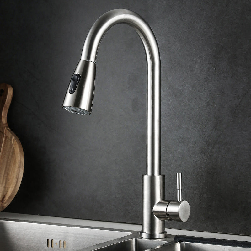 Pull Down Spout Kitchen Faucet One Handle Kitchen Sink Faucet with Pull Down Sprayer Clearhalo 'Home Improvement' 'home_improvement' 'home_improvement_kitchen_faucets' 'Kitchen Faucets' 'Kitchen Remodel & Kitchen Fixtures' 'Kitchen Sinks & Faucet Components' 'kitchen_faucets' 6333347