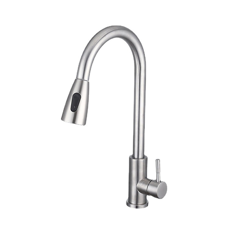 Pull Down Spout Kitchen Faucet One Handle Kitchen Sink Faucet with Pull Down Sprayer Clearhalo 'Home Improvement' 'home_improvement' 'home_improvement_kitchen_faucets' 'Kitchen Faucets' 'Kitchen Remodel & Kitchen Fixtures' 'Kitchen Sinks & Faucet Components' 'kitchen_faucets' 6333356