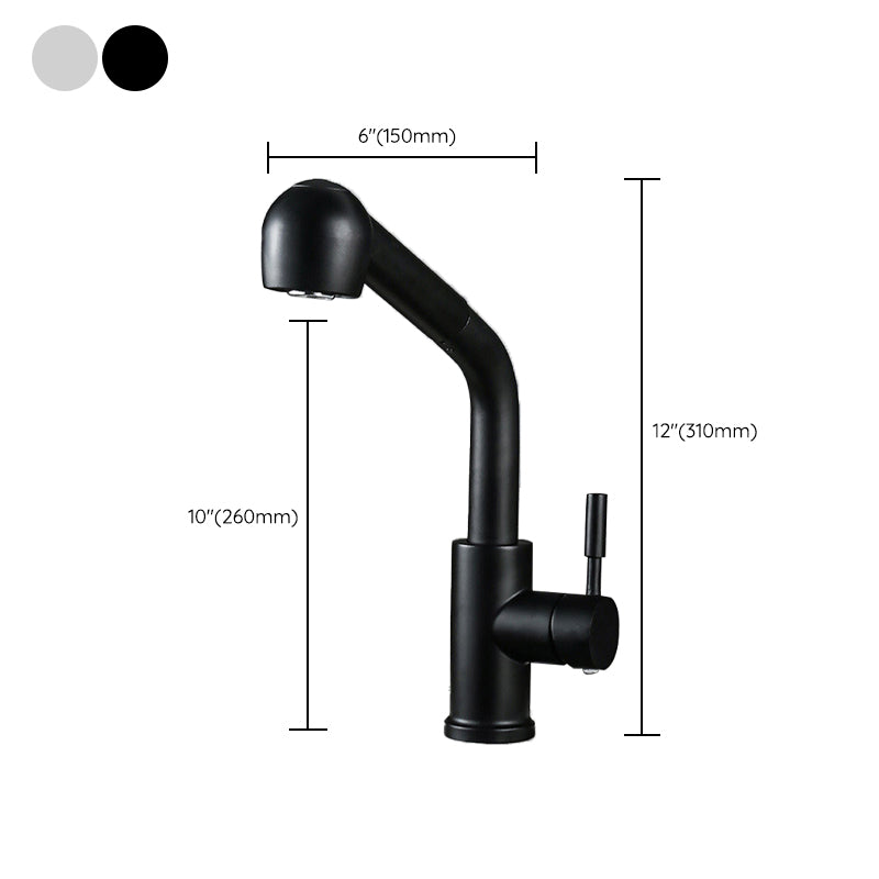 Pull Down Spout Kitchen Faucet One Handle Kitchen Sink Faucet with Pull Down Sprayer Clearhalo 'Home Improvement' 'home_improvement' 'home_improvement_kitchen_faucets' 'Kitchen Faucets' 'Kitchen Remodel & Kitchen Fixtures' 'Kitchen Sinks & Faucet Components' 'kitchen_faucets' 6333373