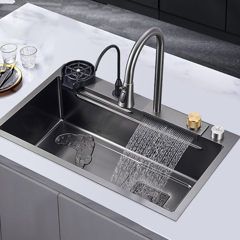 Classic Style Kitchen Sink Corrosion Resistant 5 Holes Stainless Steel Kitchen Sink Clearhalo 'Home Improvement' 'home_improvement' 'home_improvement_kitchen_sinks' 'Kitchen Remodel & Kitchen Fixtures' 'Kitchen Sinks & Faucet Components' 'Kitchen Sinks' 'kitchen_sinks' 6333473