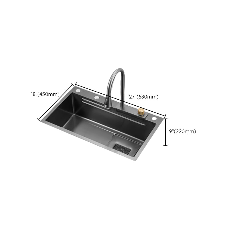 Classic Style Kitchen Sink Corrosion Resistant 5 Holes Stainless Steel Kitchen Sink Clearhalo 'Home Improvement' 'home_improvement' 'home_improvement_kitchen_sinks' 'Kitchen Remodel & Kitchen Fixtures' 'Kitchen Sinks & Faucet Components' 'Kitchen Sinks' 'kitchen_sinks' 6333474