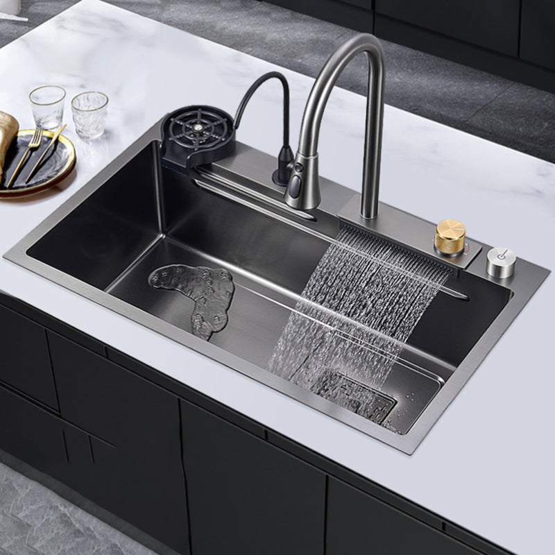 Classic Style Kitchen Sink Corrosion Resistant Kitchen Sink with Drain Assembly Clearhalo 'Home Improvement' 'home_improvement' 'home_improvement_kitchen_sinks' 'Kitchen Remodel & Kitchen Fixtures' 'Kitchen Sinks & Faucet Components' 'Kitchen Sinks' 'kitchen_sinks' 6333478
