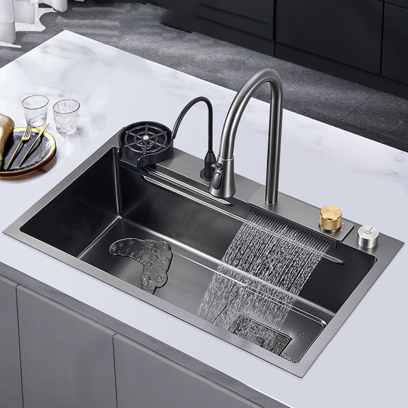 Classic Style Kitchen Sink Corrosion Resistant Kitchen Sink with Drain Assembly Clearhalo 'Home Improvement' 'home_improvement' 'home_improvement_kitchen_sinks' 'Kitchen Remodel & Kitchen Fixtures' 'Kitchen Sinks & Faucet Components' 'Kitchen Sinks' 'kitchen_sinks' 6333492