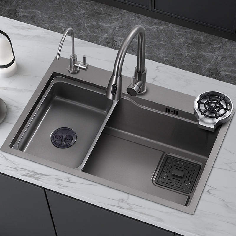 Classic Style Kitchen Sink Corrosion Resistant Kitchen Sink with Drain Assembly Clearhalo 'Home Improvement' 'home_improvement' 'home_improvement_kitchen_sinks' 'Kitchen Remodel & Kitchen Fixtures' 'Kitchen Sinks & Faucet Components' 'Kitchen Sinks' 'kitchen_sinks' 6333494