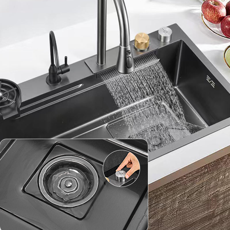 Classic Style Kitchen Sink Corrosion Resistant 5 Holes Kitchen Sink with Drain Assembly Clearhalo 'Home Improvement' 'home_improvement' 'home_improvement_kitchen_sinks' 'Kitchen Remodel & Kitchen Fixtures' 'Kitchen Sinks & Faucet Components' 'Kitchen Sinks' 'kitchen_sinks' 6333510