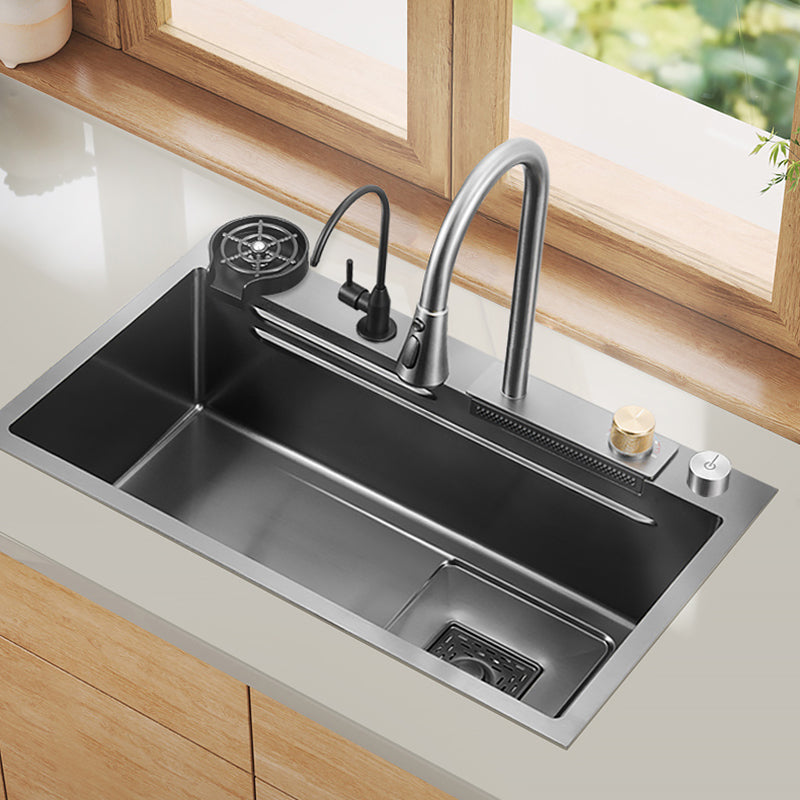 Classic Style Kitchen Sink Corrosion Resistant 5 Holes Kitchen Sink with Drain Assembly Clearhalo 'Home Improvement' 'home_improvement' 'home_improvement_kitchen_sinks' 'Kitchen Remodel & Kitchen Fixtures' 'Kitchen Sinks & Faucet Components' 'Kitchen Sinks' 'kitchen_sinks' 6333517