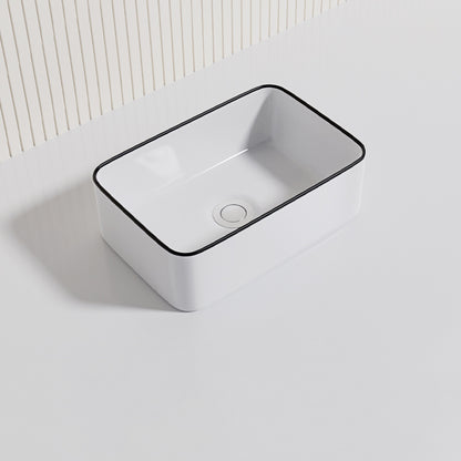 Contemporary Bathroom Sink Porcelain Oval-Shape Vessel Bathroom Sink with Pop-Up Drain 14"L x 9"W x 5"H Sink Clearhalo 'Bathroom Remodel & Bathroom Fixtures' 'Bathroom Sinks & Faucet Components' 'Bathroom Sinks' 'bathroom_sink' 'Home Improvement' 'home_improvement' 'home_improvement_bathroom_sink' 6333528