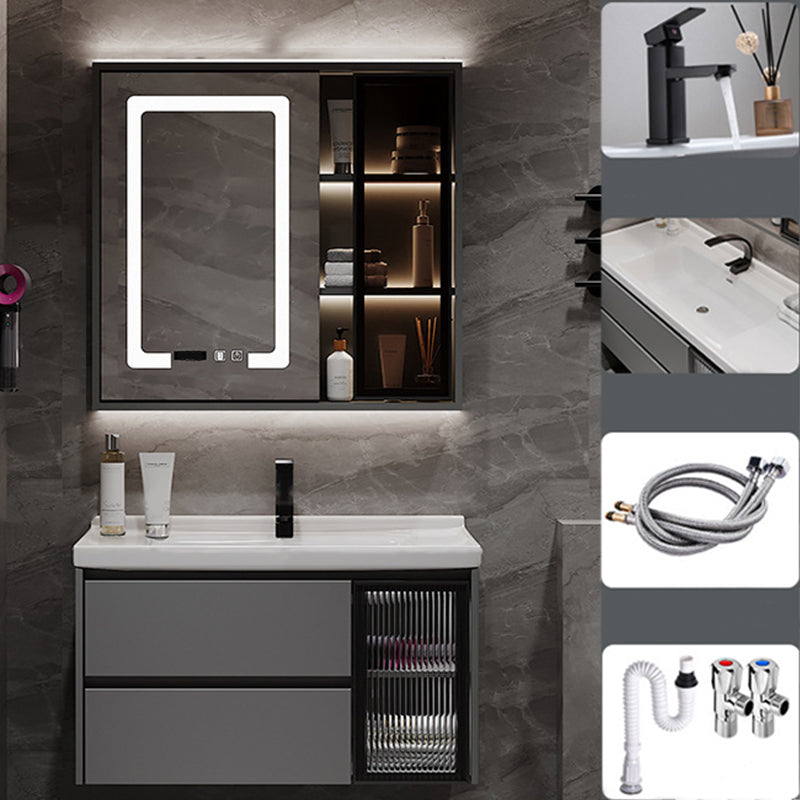 Contemporary Sink Vanity Bathroom Vanity Cabinet with Mirror Cabinet Vanity & Faucet & Mirror Cabinet 3 Clearhalo 'Bathroom Remodel & Bathroom Fixtures' 'Bathroom Vanities' 'bathroom_vanities' 'Home Improvement' 'home_improvement' 'home_improvement_bathroom_vanities' 6333678