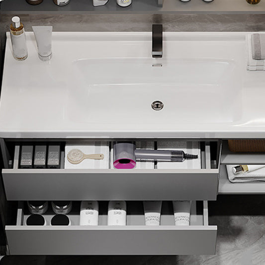Contemporary Sink Vanity Bathroom Vanity Cabinet with Mirror Cabinet Clearhalo 'Bathroom Remodel & Bathroom Fixtures' 'Bathroom Vanities' 'bathroom_vanities' 'Home Improvement' 'home_improvement' 'home_improvement_bathroom_vanities' 6333691