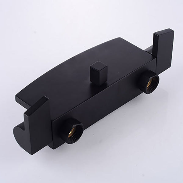 Wall Mount Tub Faucet One Handle Waterfall Tub Spout Trim with Knob Clearhalo 'Bathroom Remodel & Bathroom Fixtures' 'Bathtub Faucets' 'bathtub_faucets' 'Home Improvement' 'home_improvement' 'home_improvement_bathtub_faucets' 6333872