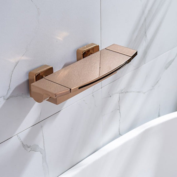Wall Mount Tub Faucet One Handle Waterfall Tub Spout Trim with Knob Rose Gold Hand Shower Not Included Risers Not Included Clearhalo 'Bathroom Remodel & Bathroom Fixtures' 'Bathtub Faucets' 'bathtub_faucets' 'Home Improvement' 'home_improvement' 'home_improvement_bathtub_faucets' 6333888
