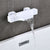 Wall Mount Tub Faucet One Handle Waterfall Tub Spout Trim with Knob Matte White Hand Shower Not Included Risers Not Included Clearhalo 'Bathroom Remodel & Bathroom Fixtures' 'Bathtub Faucets' 'bathtub_faucets' 'Home Improvement' 'home_improvement' 'home_improvement_bathtub_faucets' 6333891