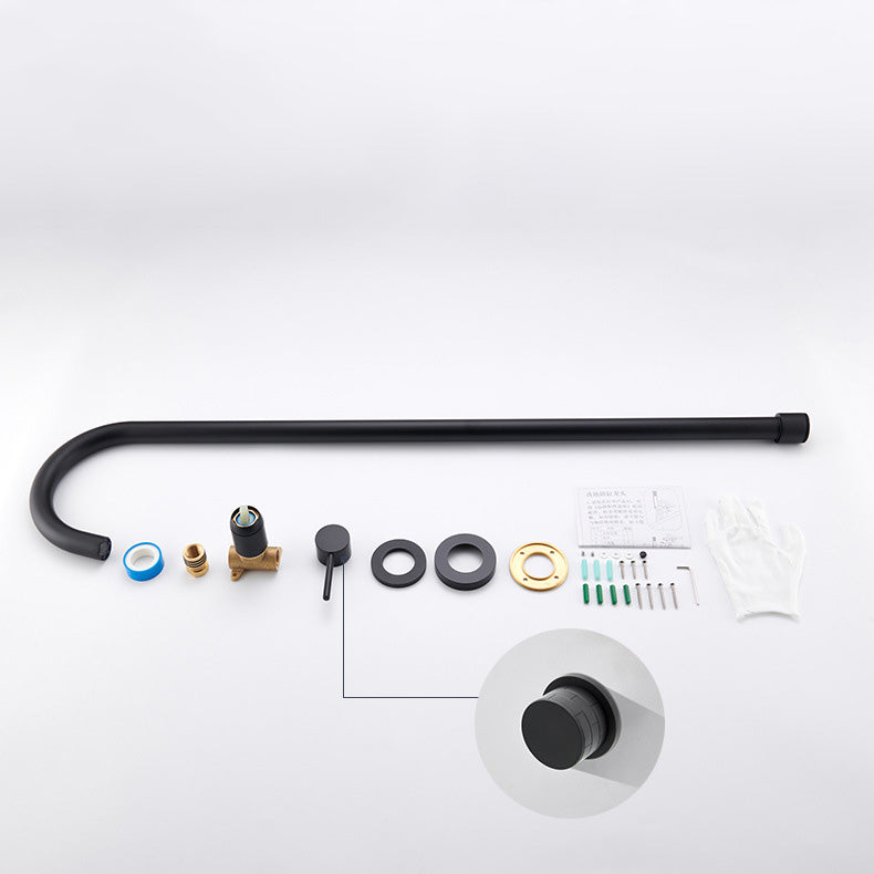 Floor Mounted Freestanding Tub Filler 1-Handle High Arc Tub Faucet Clearhalo 'Bathroom Remodel & Bathroom Fixtures' 'Bathtub Faucets' 'bathtub_faucets' 'Home Improvement' 'home_improvement' 'home_improvement_bathtub_faucets' 6333908