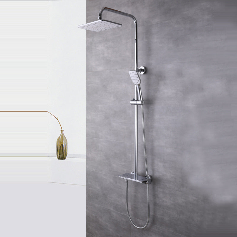 Wall Mounted Modern Square Metal Shower Brass Shower Head Shower Faucet Clearhalo 'Bathroom Remodel & Bathroom Fixtures' 'Home Improvement' 'home_improvement' 'home_improvement_shower_faucets' 'Shower Faucets & Systems' 'shower_faucets' 'Showers & Bathtubs Plumbing' 'Showers & Bathtubs' 6333944