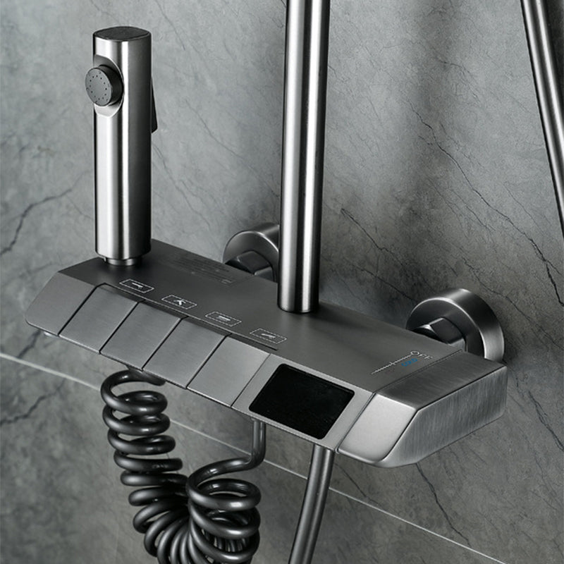 Wall Mounted Modern Square Metal Shower Brass Shower Head Shower Faucet Clearhalo 'Bathroom Remodel & Bathroom Fixtures' 'Home Improvement' 'home_improvement' 'home_improvement_shower_faucets' 'Shower Faucets & Systems' 'shower_faucets' 'Showers & Bathtubs Plumbing' 'Showers & Bathtubs' 6333956