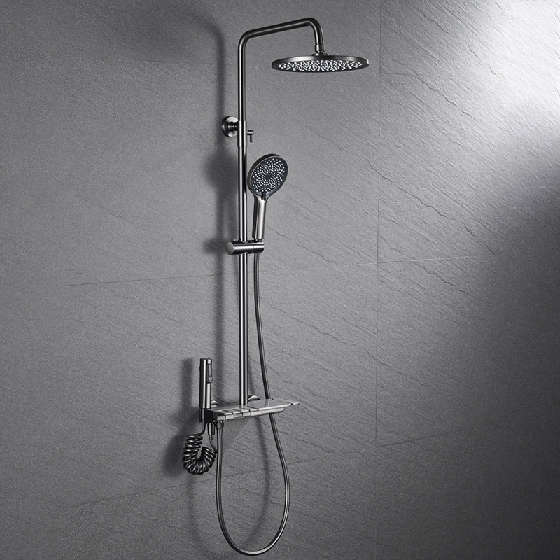 Wall Mounted Modern Square Metal Shower Brass Shower Head Shower Faucet Clearhalo 'Bathroom Remodel & Bathroom Fixtures' 'Home Improvement' 'home_improvement' 'home_improvement_shower_faucets' 'Shower Faucets & Systems' 'shower_faucets' 'Showers & Bathtubs Plumbing' 'Showers & Bathtubs' 6333969