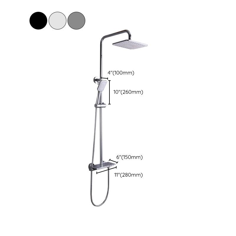 Wall Mounted Modern Square Metal Shower Brass Shower Head Shower Faucet Clearhalo 'Bathroom Remodel & Bathroom Fixtures' 'Home Improvement' 'home_improvement' 'home_improvement_shower_faucets' 'Shower Faucets & Systems' 'shower_faucets' 'Showers & Bathtubs Plumbing' 'Showers & Bathtubs' 6333970